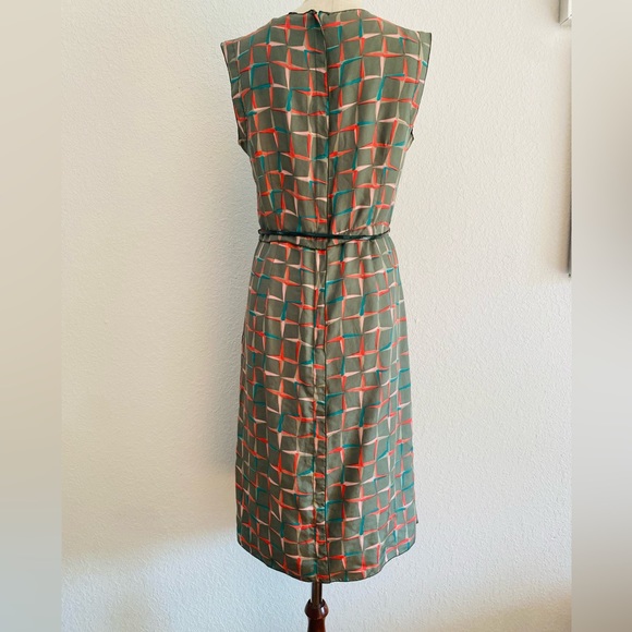 Marc Jacob’s Green Pink Sheath Sleeveless Belted Dress - Picture 7 of 11